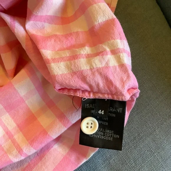 Pink plaid Isabel Marant blouse - Picture 6 of 6